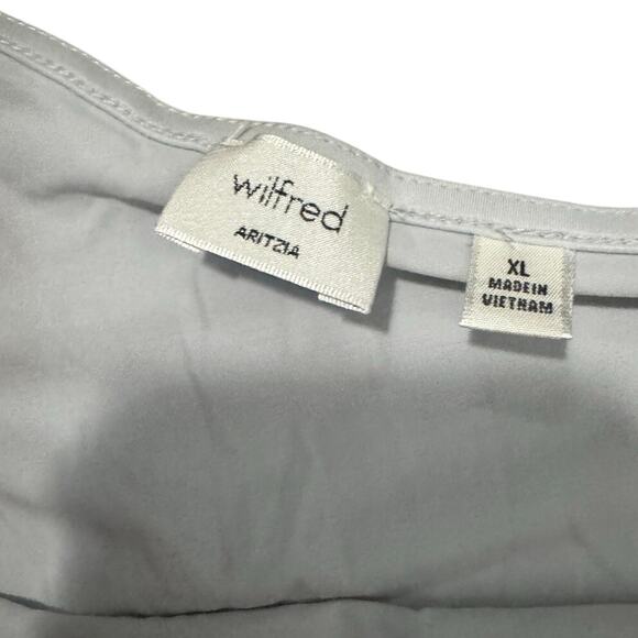 Wilfred Aritzia Light Blue Off Shoulder Long Sleeve Top XL Minimalist Stretch - Picture 2 of 5